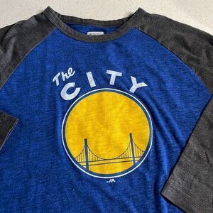 Majestic Hardwood Classics “The City” T Shirt 3/4 Sleeve Mens M